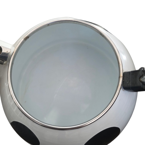 1992 M.K. Kamenstein Whistling 2 Quart Black and White Cow Tea Kettle with Bell - Picture 12 of 12